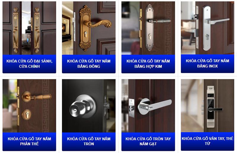 Hình ảnh các mẫu khóa cửa gỗ