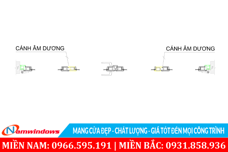 Cửa nhựa uPVC mở quay 4 cánh đơn vị khác sản xuất