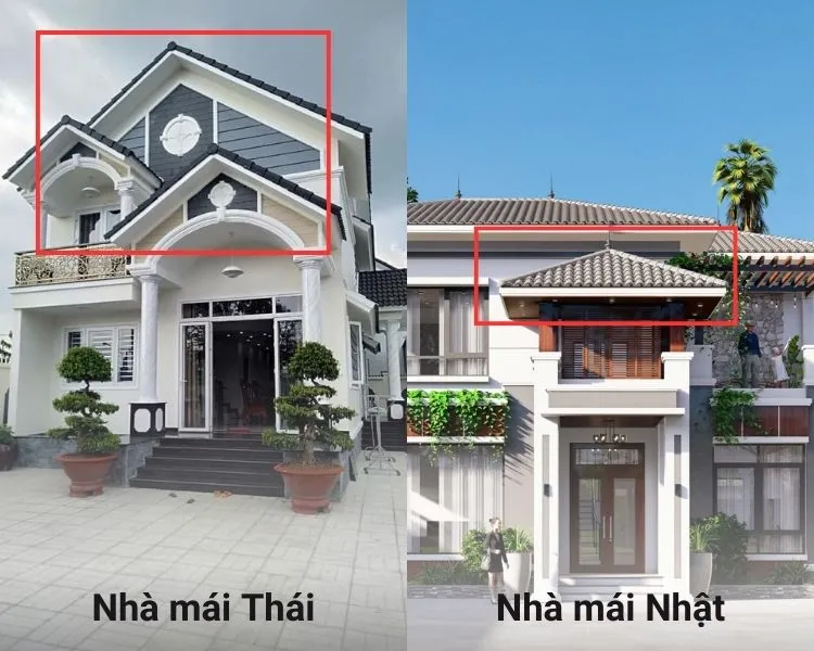 Sự khác biệt giữa nhà mái Thái và nhà mái Nhật