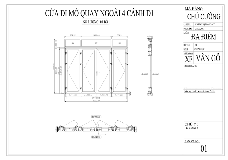 Bản vẽ cửa nhôm Xingfa File Cad