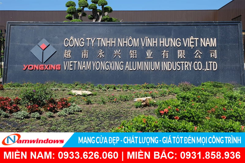 Công ty tnhh nhôm Vĩnh Hưng sản xuất nhôm Yongxing tại Việt Nam
