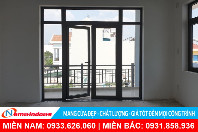 mẫu cửa nhôm kính 2 cánh đẹp