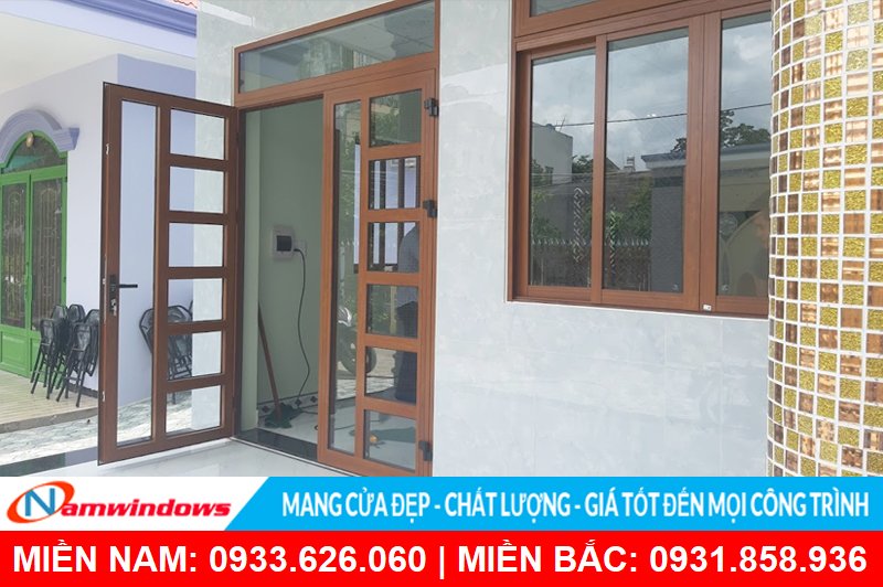 mẫu cửa nhôm kính 2 cánh đẹp