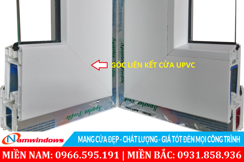 Góc liên kết ở cửa nhựa uPVC