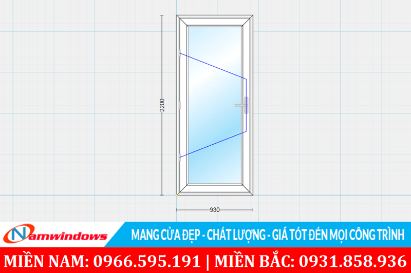 Kích thước cửa phòng ngủ lớn phù hợp và cân