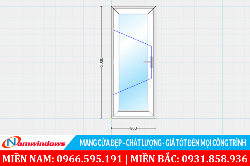 Kích thước cửa phòng ngủ nhỏ phù hợp và cân đối