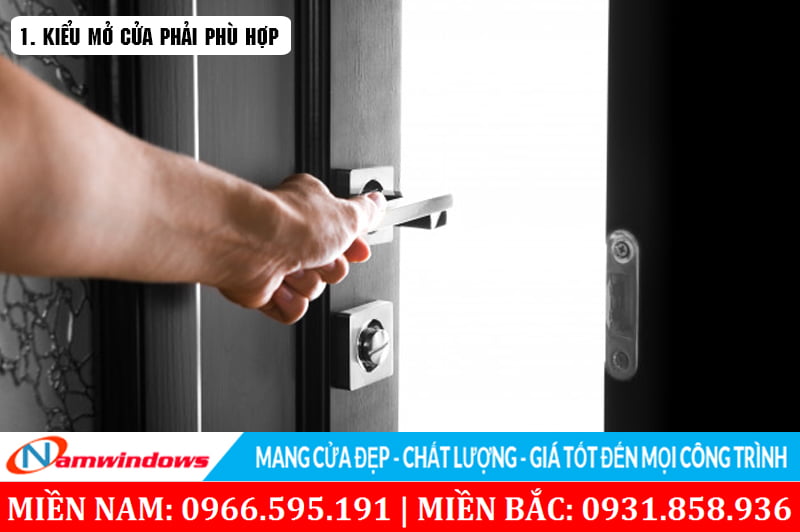 Tùy vào không gian sẽ lựa chọn kiểu mở của cửa phù hợp