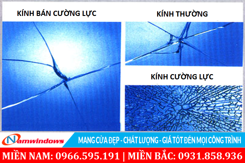 Sự khác nhau giữa kính thường, kính bán cường lực, kính cường lực khi vỡ