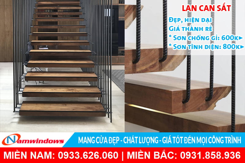 Lan can sắt đẹp nhà ở, nhà phố hiện đại