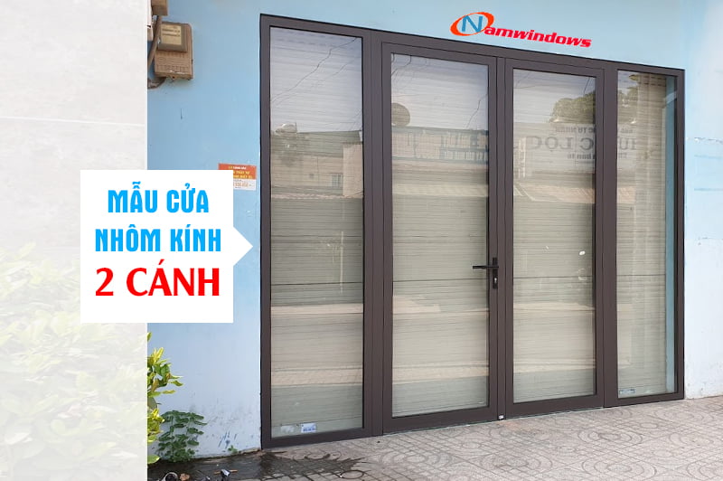 Mẫu cửa nhôm kính 2 cánh đẹp