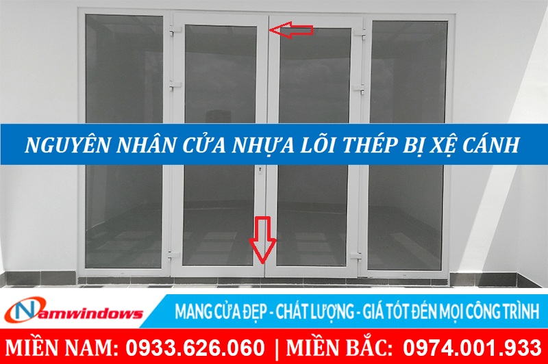 Cửa nhựa lõi thép bị xệ cánh