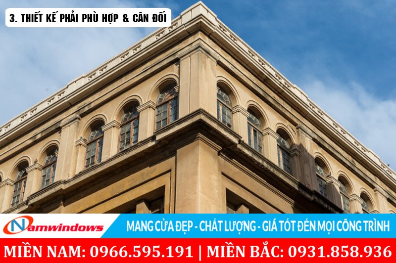 Cửa phải cân đối không được lệch lạc