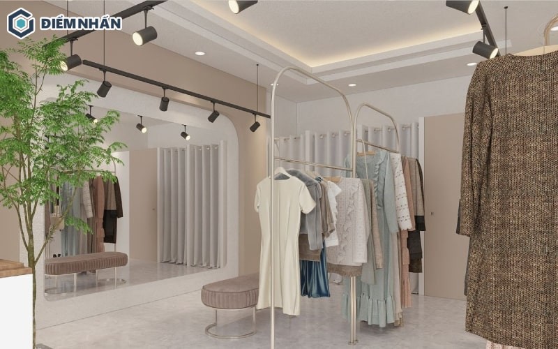 Thiết kế shop quần áo đơn giản nhưng vô cùng tinh tế