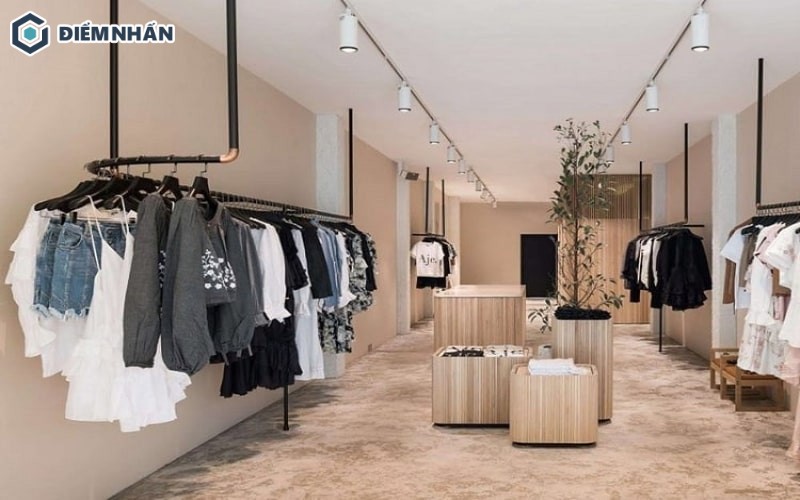 Shop quần áo nữ diện tích 10m2, thiết kế hiện đại, đẹp mắt