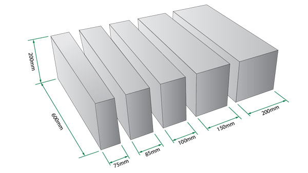 Kích thước gạch bê tông khí chưng áp